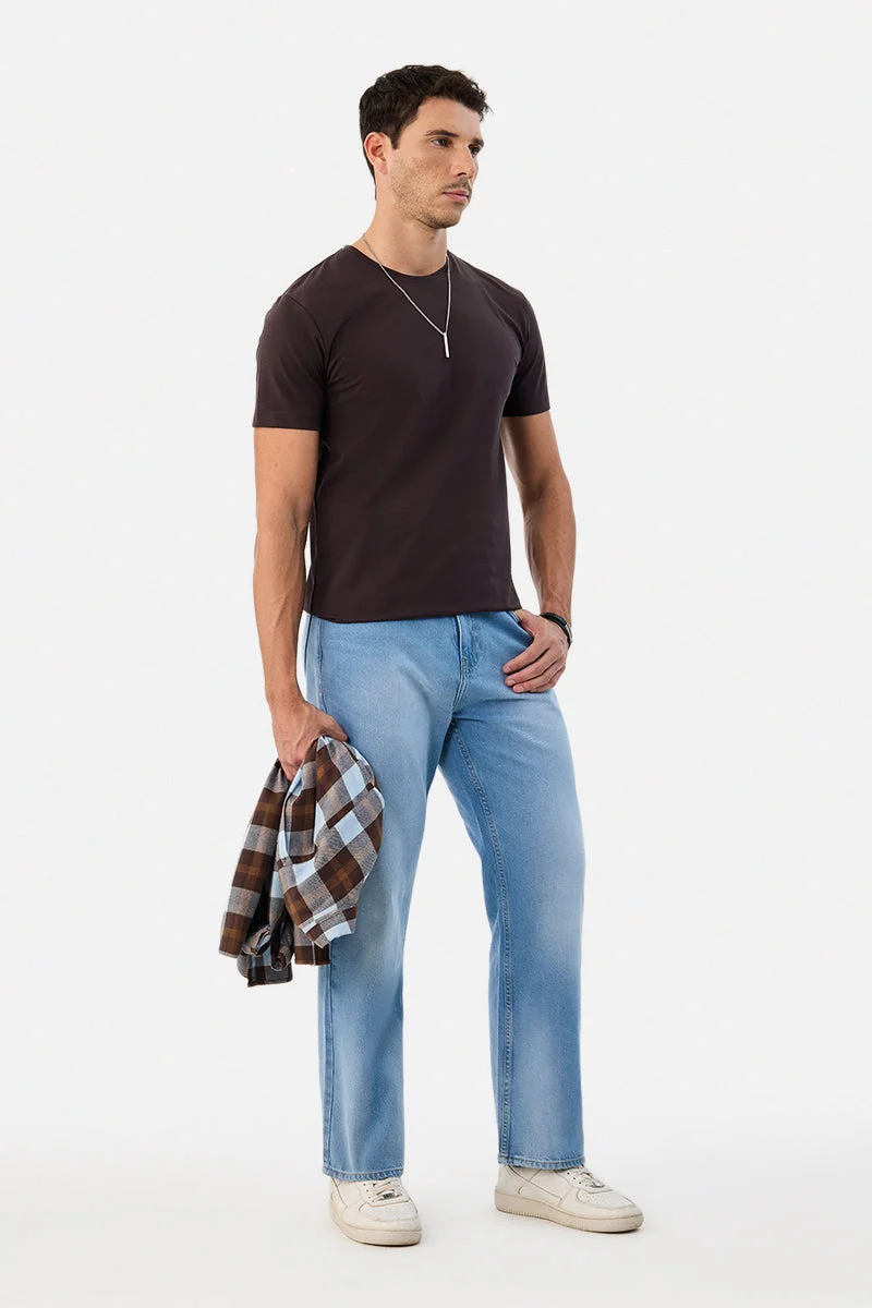 Snitch Blue Straight Fit Washed Jeans for Men | Best Price UAE